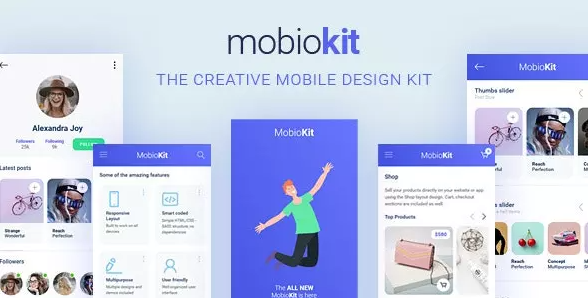 MOBIOKIT V1.0移动UI套件整套HTML5模板打包