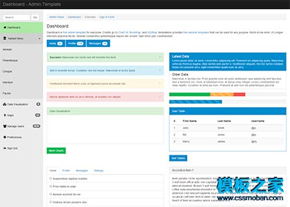 漂亮扁平化自适应bootstrap后台html模板