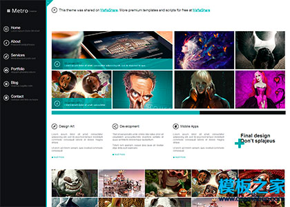全屏Metro扁平化大气设计师html5模板