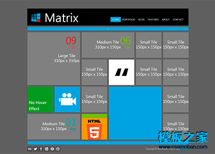 仿win8磁贴响应式图片展示html5模板