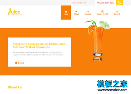 橙色漂亮css3水果果汁店响应式模板