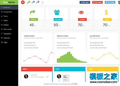 宽屏admin后台网站模板免费下载