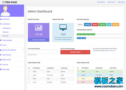 Free Bootstrap Admin后台模板下载