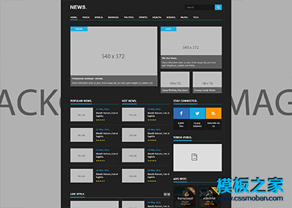 black黑色响应式新闻news科技博客模板