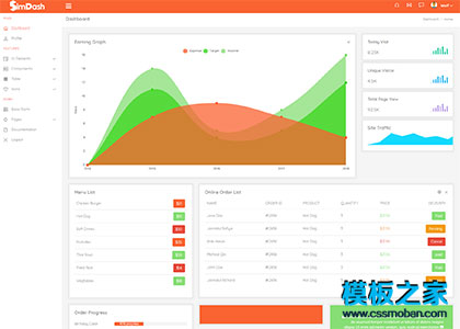 simdash后台管理员系统bootstrap模板