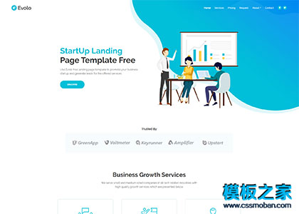 evolo商务初创公司登陆页bootstrap模板