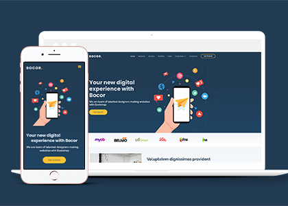 Bocor响应式全新的数字体验Bootstrap网站模板