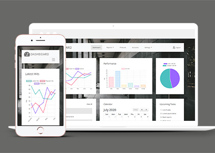 经典企业产品分析仪表板后台管理网站模板