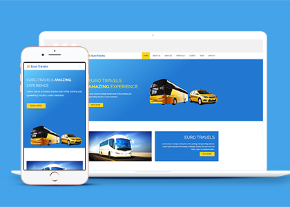 travels大气欧洲旅行大巴士公司响应式网站模板