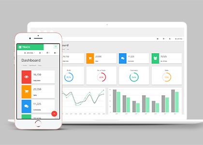 引导ui商业数据统计后台管理仪表盘响应式模板