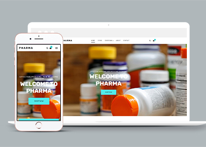 自适应高端制药厂医疗类自举式网站模板
