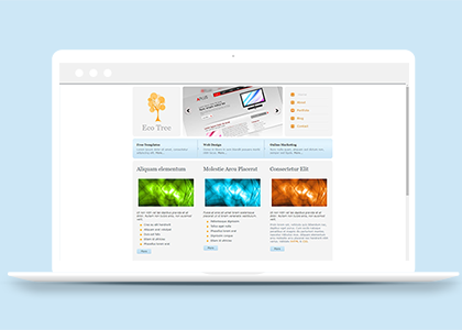 缤纷清新风格模块化图文排版生态树网站模板