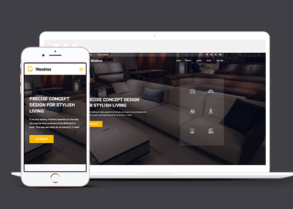 时尚概念室内家具设计全面响应式网站模板