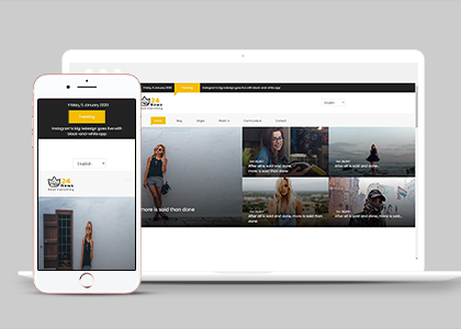 高端图文展示新闻博客资讯类网站模板