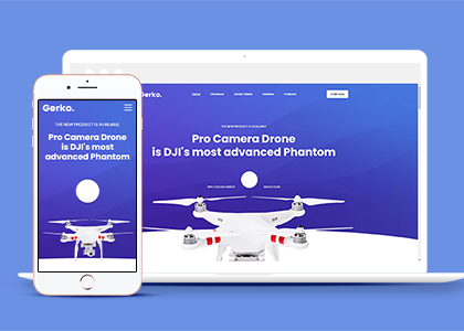 蓝色高端无人机产品官网单页网站模板