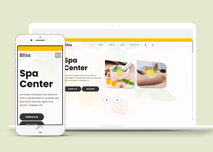 橙黄色宽屏豪华水疗按摩中心会所网站模板