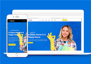宽屏家政清洁业务预约响应式网页模板下载