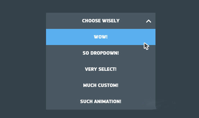 jQuery和CSS3带弹性效果的创意下拉框特效